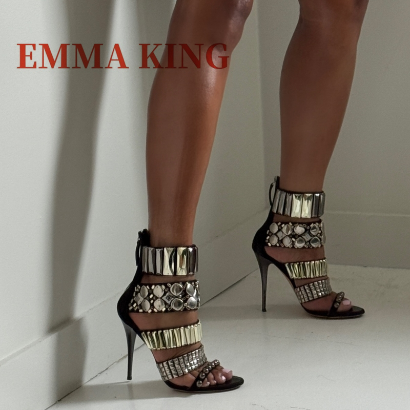Summer Clothing Stores - Zwart verfraaid enkelbandje sandalen zomer vrouwen