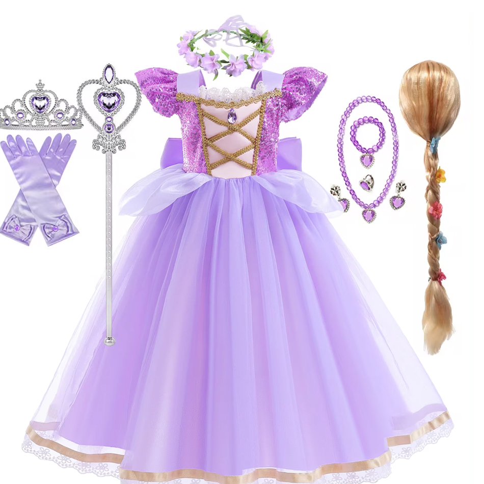 Summer Clothing For Kids Girls - Zomer Rapunzal Meisje Prinses Jurk Cosplay