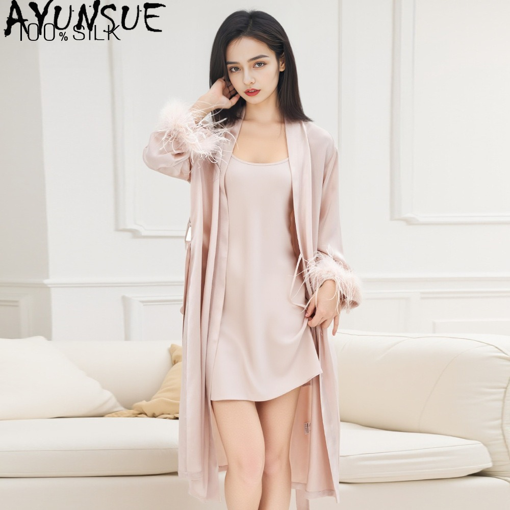 Summer House Clothing - AYUNSUE 100% Echte Moerbei Zijden Gewaad