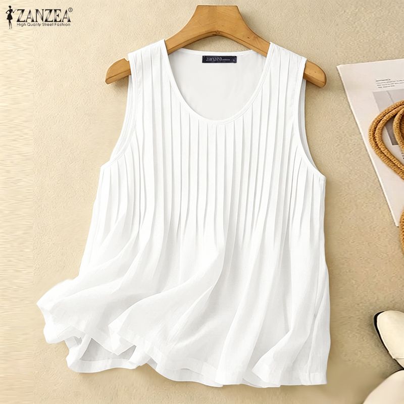 Summer Clothing Plus Size Women - ZANZEA Vrouw Zomer Pintuck Tank Top