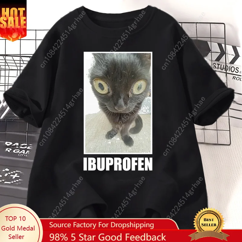 Yours Summer Clothing - Grappige Kat Ibuprofen Grafische T-shirts Mannen