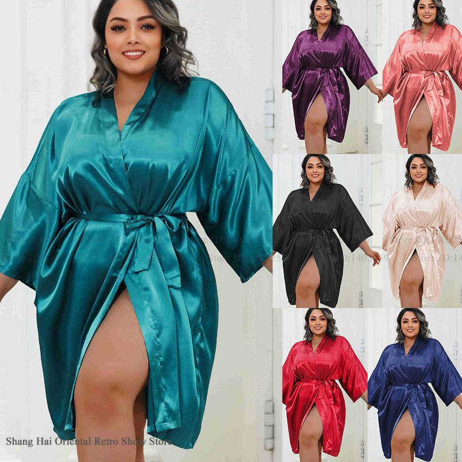 Summer House Clothing - Plus Size Vrouwen Gewaad Half Mouw