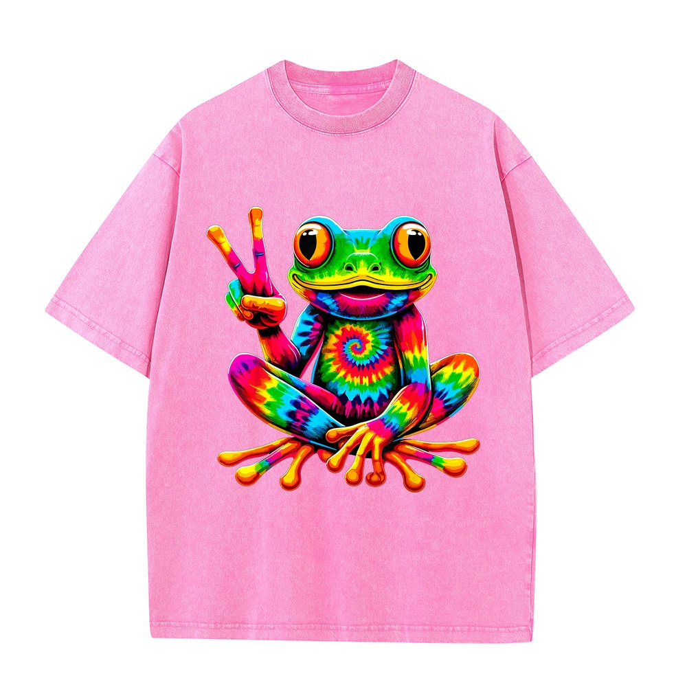 Summer Clothing Staples - Tie-Dye Kikker Vredesbord Hippie T-shirt Korte