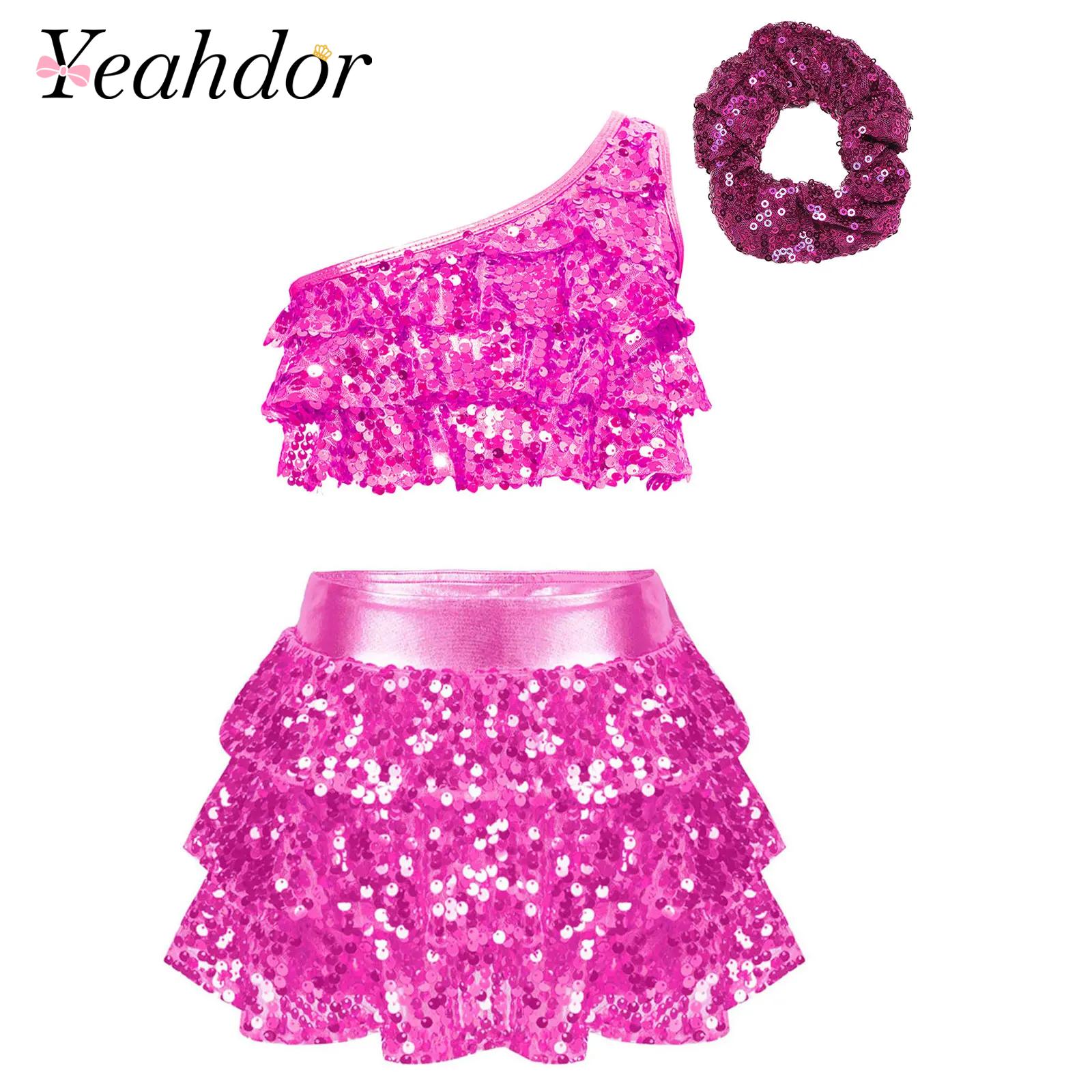 Summer Clothing For Kids Girls - Kinderen Meisjes Glanzende Pailletten Latin Jazz