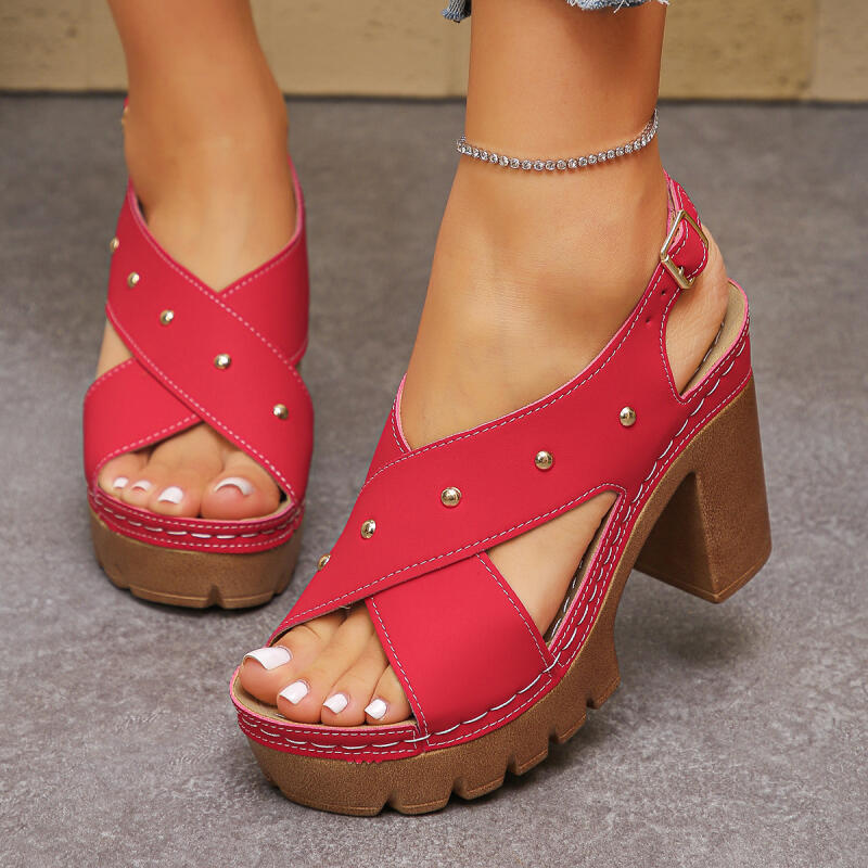 Summer Clothing Stores - Vintage Super Hoge Hak Cross Strap