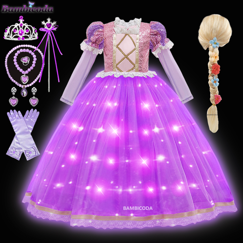 Prinses Rapunzel LED Light Up  - Summer Clothing For Kids Girls recensie en prijs
