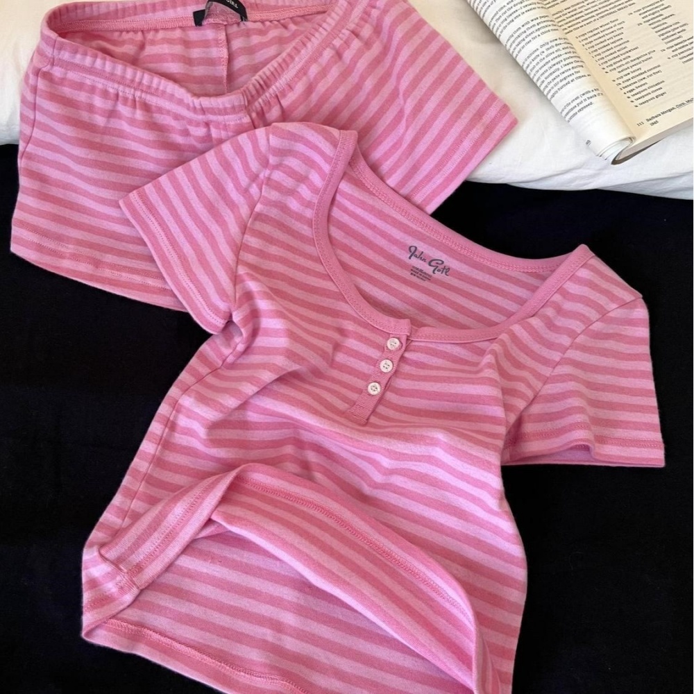 Roze gestreept T-shirt met kor - Summer House Clothing recensie en prijs
