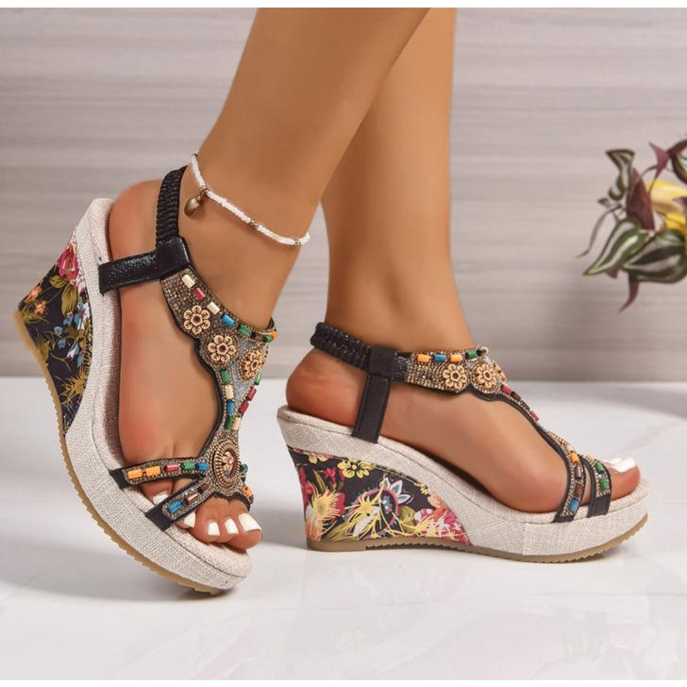 Dames lederen zomermode wedge  - Summer Clothing Stores recensie en prijs