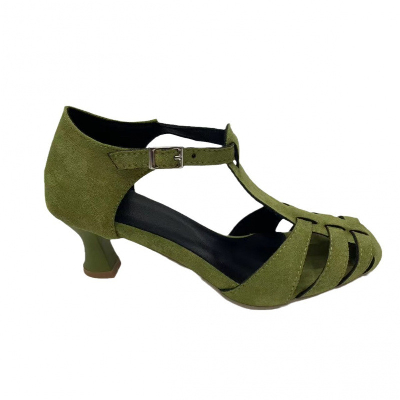 Dames Groene Suède Kitten Heel - Summer Clothing Stores recensie en prijs