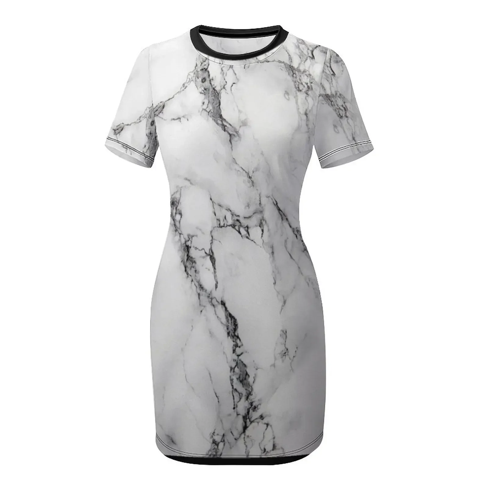 Witte marmeren jurk met korte  - Summer Clothing Images recensie en prijs